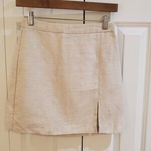 Wilfred aritzia linen mini beige cream skirt 0